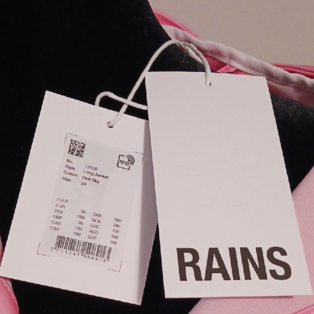 Rains Pink Hooded Trench Coat - Picture 3 of 4
